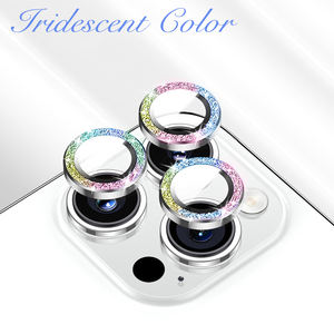 Protector de Lente de Cámara Eagle Eye para iPhone - Textura CD, Estilos Brillantes y Diamantes, 10 Colores Cada Uno, Cubierta de Lente de Vidrio Templado - Product Image 3