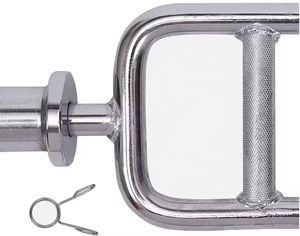 Weight <b>Bar</b> 34 Inch <b>Tricep</b> <b>Bar</b> Standard Solid Steel Threaded Triceps Training <b>Bar</b> Fits 1 Inch Weight Plates With 2 Ring Collars - Product Image 5