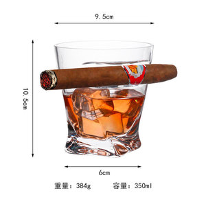 Verres à cigares à whisky à l'ancienne personnalisés gobelet avec support latéral repose-cigares pour les cadeaux de Noël, les fêtes, le vin et la bière - Product Image 4