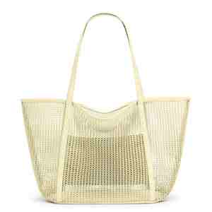 Custom Embroidery Logo Rattan Mesh Beach Bag Handmade Crochet Straw Tote Bag Women - Product Image 5