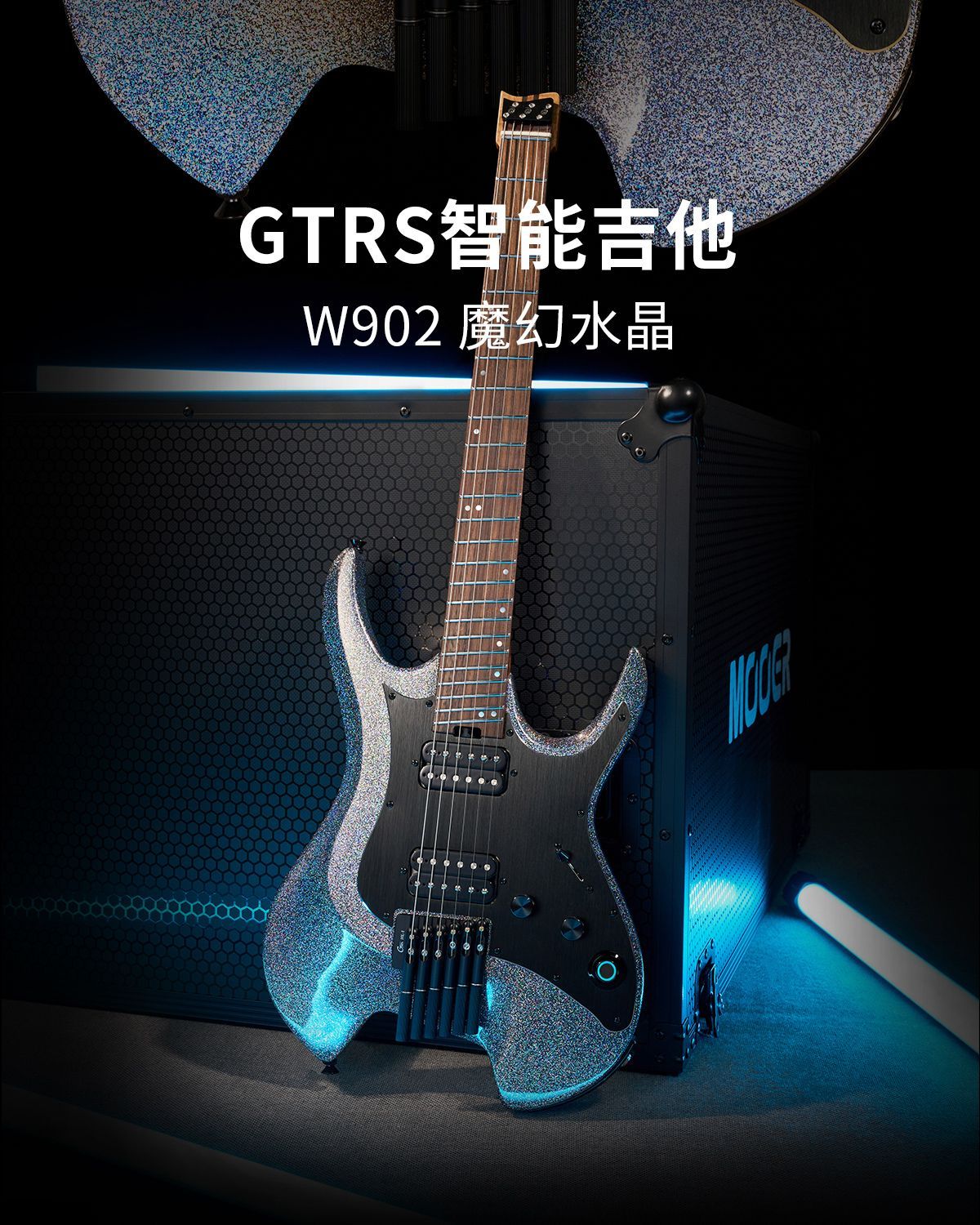 MOOER GTRS W902 Smart Headless Electric Guitar - Portable