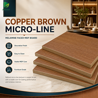 Panneau MDF mélaminé Jinbase 18 mm, grain vertical fin brun cuivré, E0, 1220x2440 mm, panneau de fibres à densité moyenne stratifié mélamine
