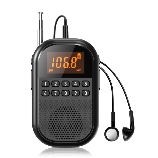 High Quality Portable AM/FM Radio Pocket-Size Built-In Digital Stereo Wireless Speaker LCD Screen Display Plays MP3 Micro SD