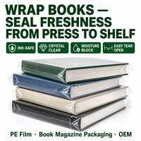 Film LDPE transparent d'usine pour emballage de livres, magazines et manuels scolaires, résistant à l'humidité et aux encreurs, OEM Chine