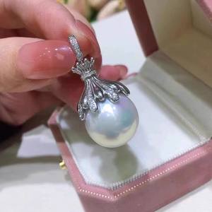 ตัวล็อคจี้เงิน 31134DIY พร้อมฐานเปล่า รุ่นหนา สำหรับสร้อยไข่มุกขนาด 10-13 มม. อุปกรณ์เงินแท้ S925 - Product Image 1