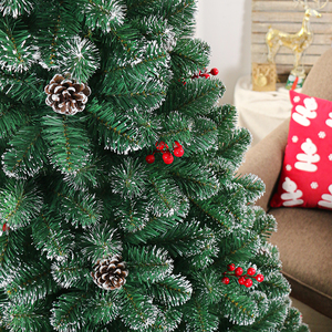 SHUANGYUAN كامل PVC شجرة عيد الميلاد الثلجية عالية الجودة مع التوت الأحمر ومخاريط الصنوبر Arbol De Navidad Weihnachtsbau - Product Image 4