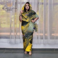 Voile Toub Soudanais Imprimé, Voile de Dubaï Japonais pour Femmes Soudanaises, Tissu de Voile Italien