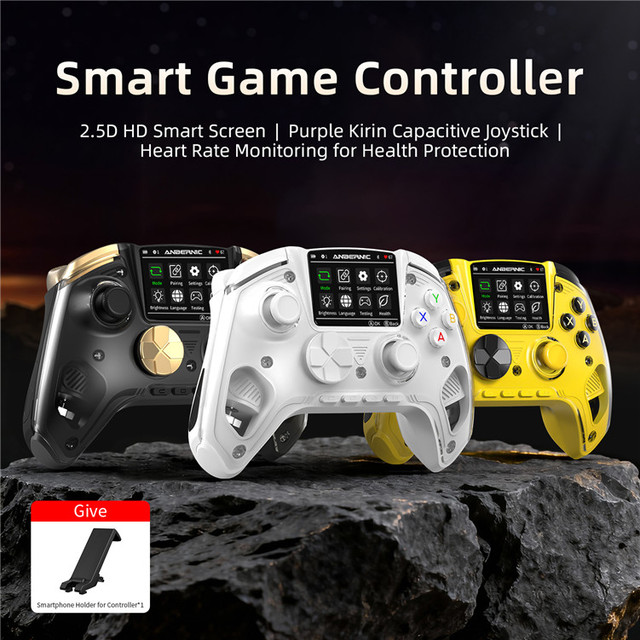 ANBERNIC RGG01 Factory Wholesale 2.4G Wireless Hall Effect Triggers XB OX Layout 2.5D Curved IPS Smart Screen Game Controller