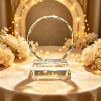 Base de plaque de trophée en cristal biseauté, gravable au laser, écologique, imprimée UV, récompense en cristal transparent, personnalisable pour cérémonie d'entreprise