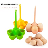Cuiseur à œufs en silicone résistant aux hautes températures, compatible four, créatif, support à œufs 5 trous, multifonctionnel, passe au lave-vaisselle