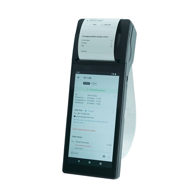 Android 14 Pos Printer All in One Handheld Machine Wireless bluetooth 4g for Online Restaurant Receipt Printing