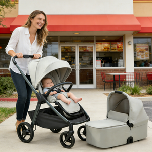 Passeggino 2 in 1 con Seduta Reversibile per Neonati e Bambini, Pieghevole con Una Mano, Carrozzina e Navicella, Ideale per Viaggi - Product Image 1