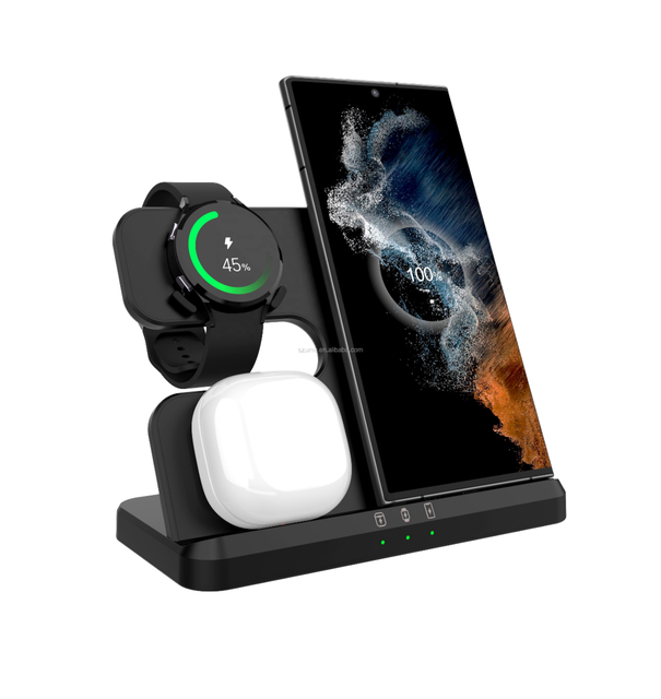 Corporate Gift Set Luxury Promotional Multifunctional 2025 3 in 1 Wireless Charging Station for Samsung Galaxy Watch 15W Custom