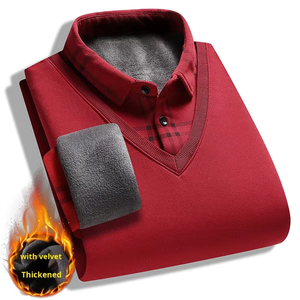 Pull en molleton épais <span class=keywords><strong>pour</strong></span> <span class=keywords><strong>homme</strong></span>, style décontracté, col à revers, manches longues, tricoté, effet deux-pièces, <span class=keywords><strong>pour</strong></span> l'automne et l'hiver - Product Image 4