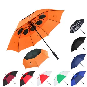 광고 브랜드 디자이너 큰 로고 인쇄 방풍 프로모션 비 자동 오픈 맞춤형 골프 우산 로고