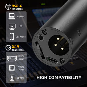 ไมโครโฟนไดนามิก <span class=keywords><strong>FIFINE</strong></span> TANK2 <span class=keywords><strong>USB</strong></span>/XLR สำหรับบันทึกเสียงพอดแคสต์ ไมโครโฟนมือถือพร้อมขาตั้งตั้งโต๊ะสำหรับร้องเพลง - Product Image 2