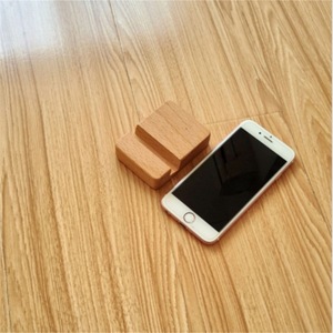 Hongjie Beech Wood Phone <b>Stand</b> Solid Wood Minimalist Desktop Display <b>Stand</b> For Mobile Phone - Product Image 1