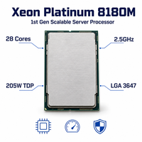Server CPU Xeon Platinum 8180M CD8067303192101 Baru 28-core 2.5GHz 38.5MB Cache 10.4GT/s 14NM 205W