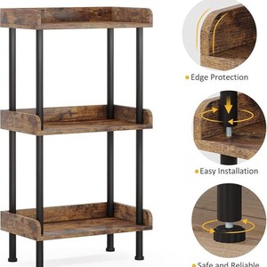 Passing On <b>The</b> <b>Kingdom</b> Floor Bookshelf 3 Tier Rustic Wood Storage Rack For Living Room Bedroom Office - Product Image 1