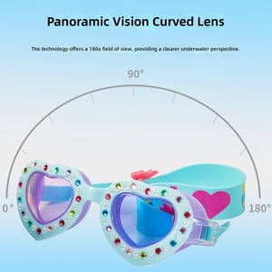 Factory Wholesale Childrens Swimming Goggles Stylish High-definition Waterproof Anti-fog Cartoon <b>Heart</b> Design Light - Product Image 4