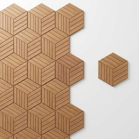 Panneaux muraux acoustiques hexagonaux en feutre PET de 9 mm, imprimés en 3D UV, écologiques et modernes, avec un NRC de 0,8 pour appartements, hôtels et bureaux