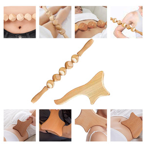 Taza de masaje de terapia <span class=keywords><strong>sueca</strong></span> de madera de haya, palo rodante de tendón, tablero de raspado, conjunto de masajeador de cabeza de seta para el cuerpo - Product Image 3