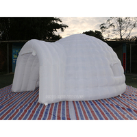 Tente gonflable blanche mobile de dôme d'igloo de 5m de diamètre avec la lumière de LED pour des parties d'arrière-cour de nuit d'usine d'inflatables de la Chine