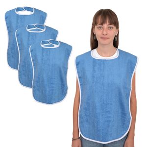 Bavoirs pour adultes hommes femmes manger tissu pour personnes âgées et handicapées réglable Super doux 100% éponge tissu <span class=keywords><strong>bavoir</strong></span> tablier <span class=keywords><strong>adulte</strong></span> - Product Image 1