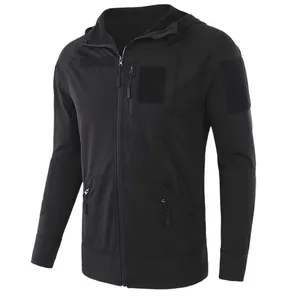 biker mantel hoodie Suppliers-Sweater Bulu Domba Taktis, Mantel Hoodie Hitam Luar Ruangan, Mantel Bulu Domba Mendaki Meregang