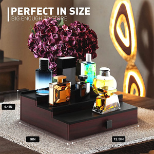 Organizzatore <span class=keywords><strong>di</strong></span> cremagliera <span class=keywords><strong>di</strong></span> acqua <span class=keywords><strong>di</strong></span> colonia in legno a 3 livelli espositore <span class=keywords><strong>di</strong></span> alta qualità per riporre il bagno degli uomini bevande eleganti - Product Image 5