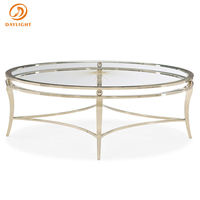 Classique Villa Royal Verre Design En Acier Inoxydable De Luxe Salon Hôtel Loisirs Ensemble Antique Haut De Gamme Européenne Table Basse