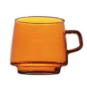 stackable coffee borosilicate glass mug