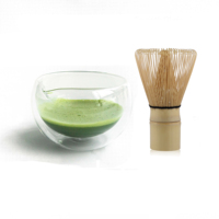 Accessoires pour matcha faits à la main, durables et transparents, bol à matcha de qualité alimentaire, kit fouet, verre borosilicate à double paroi, personnalisé 500 ml