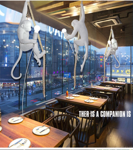 Trắng Khỉ Đèn Tường Với Dây Ổ Cắm Cắm Nhựa Nghệ Thuật Động Vật Đèn Tường Cho Trẻ Em Phòng Hành Lang Ban Công Phòng Ngủ Nhà Hàng - Product Image 2