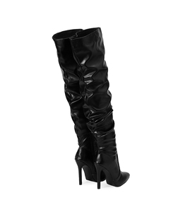 Nouvelles Bottes Hautes Élastiques à Plis Naturels Style Urbain Polyvalent Confortables Grande Taille pour Femmes 35-42 Stock Usine 2023 - Product Image 5