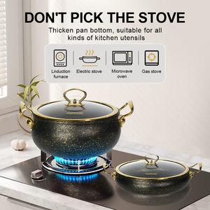 Conjunto de Utensílios de Cozinha Ecológicos de Alumínio Donnor Nova Chegada Série Mary com 11 Peças e Tampa de Vidro, Pronto para Uso em Fogão e Indução - Product Image 3