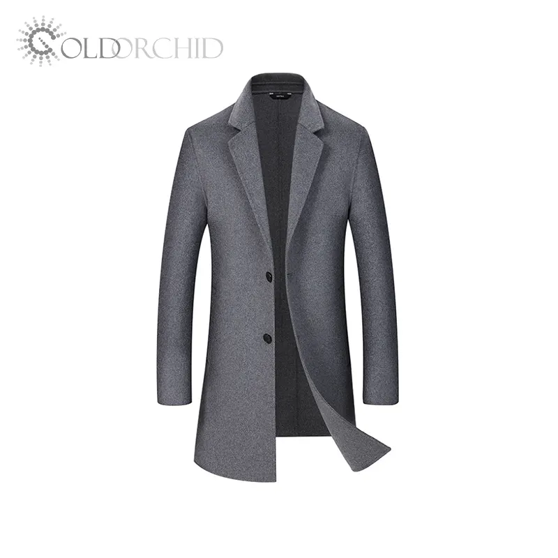 Fashion Medium Style Slim Gray overcoat men wool winter coat