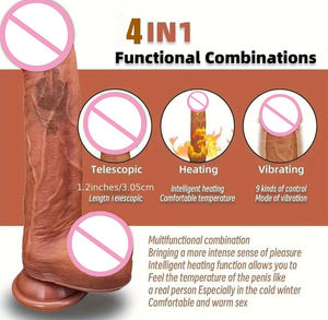 Vente Flash : Jouets Sexuels Chauffants en Silicone Liquide Télécommandés, Vibromasseurs Réalistes Clitoridiens et Godemichés Pénétrants pour Femmes, Masturbateurs - Product Image 3