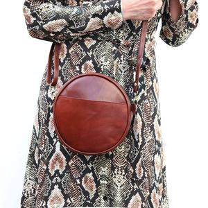 Sac à bandoulière en cuir pu à chaîne, petit sac à épaule rond, personnalisé, t-0049 - Product Image 2