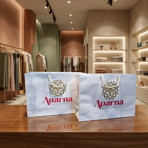 Wholesale White <b>Paper</b> Carry Bags with Custom Logo Luxury Retail Shopping Gift Packaging Bags for Clothing Stores - Product Image 3