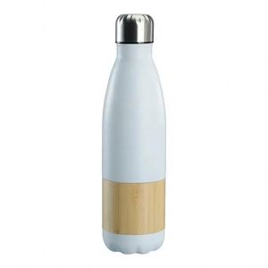 17oz Cola Bottle Shape <b>Double</b> <b>Wall</b> Stainless Steel Thermos Vacuum Flask with Bamboo Shell - Product Image 2