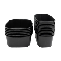 Bols en papier personnalisés OEM/ODM imprimés, jetables, recyclables, de qualité alimentaire, écologiques, couleur kraft noir, pour salades et services traiteur