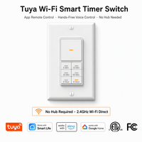 Minuteur WiFi mural à compte à rebours de 4 heures pour buanderie, salle de bain, ventilateur d'extraction, ventilateur de plafond, chauffe-serviettes, chauffe-eau