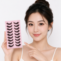 Kit de faux cils 3D volumineux, vegan, à courbure spectaculaire, confortables, volumineux et naturels, avec bande souple