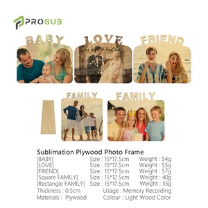Prosub DIY có thể in bằng gỗ ván ép Khung ảnh thăng hoa gia đình trống hình ảnh khung - Product Image 6
