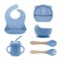 2023 sans BPA Silicone bébé bol enfants Sippy tasse assiette bavoir sevrage ensemble bébé Silicone alimentation vaisselle pour enfants à manger