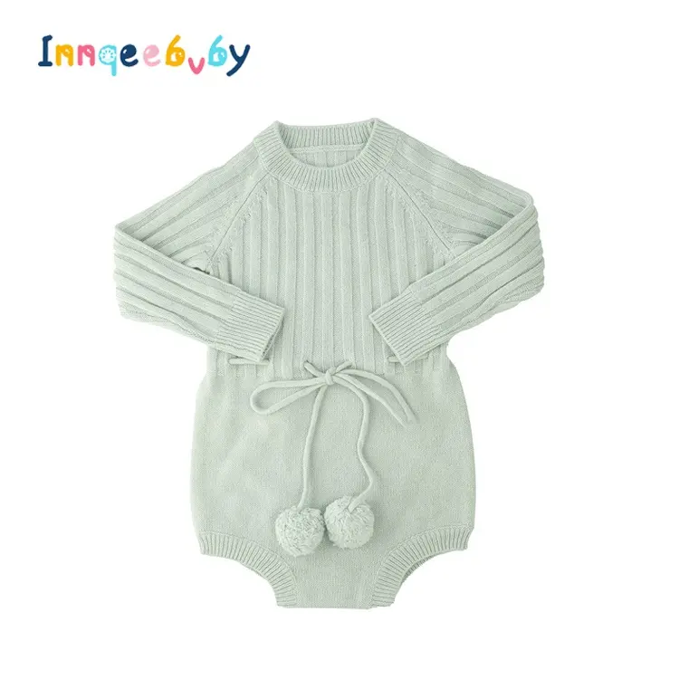 INNQEEBVBY Romper Rajut Bayi, Romper Wol Lengan Panjang Desain Baru untuk Bayi Musim Dingin