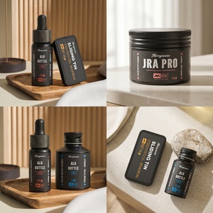 Luxury Men Hair Wax <b>Set</b> Packaging Aluminum Jar Matte Black Empty Hair Pomade Tin Metal Cosmetic Container for Grooming - Product Image 4