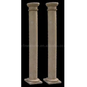 Massief Marmer Kolommen Romeinse Pilaren Holle Graniet Steen Kolommen