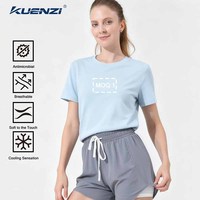T-shirt pour femme Kuenzi 7A antibactérien, séchage rapide, sensation de fraîcheur, 180 GSM, 50% polyester, 50% élasthanne, respirant, pour l'été